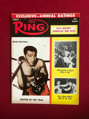 1956, Rocky Marciano, "RING" Magazine (No Label) Scarce / Vintage Cover