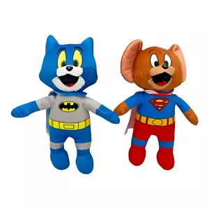 Set of 2 Warner Brothers Cartoon Super Hero Costume Batman Tom & Jerry Plush 9” - Picture 1 of 7