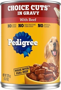 PEDIGREE CHOICE CUTS IN GRAVY Adult Canned Soft Wet Dog Food with Beef, 13.2 oz. - Picture 1 of 9