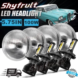 4x 5.75" LED Headlights Hi-Lo DRL Flow Turn Signal for 1958-1960 Edsel Ranger - Picture 1 of 20