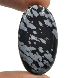 Cts. 25.45 Natural Snowflake Obsidian Oval Cabochon Cab Loose Gemstone - Picture 1 of 2