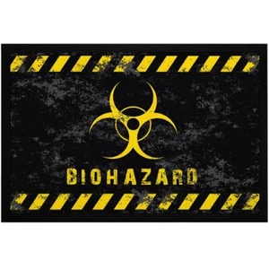 Fußmatte mit Spruch Biohazard Biogefährdung Warnung Warnsymbol rutschfest & - Picture 1 of 2