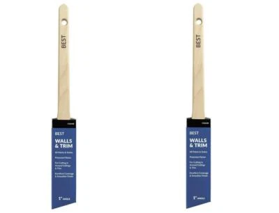 Paquete de 2 MEJORES 1" Ángulo Poliéster Nylon Techo y Borde Cepillo de Pintura Cortado Toda Pintura Foto 1 de 4