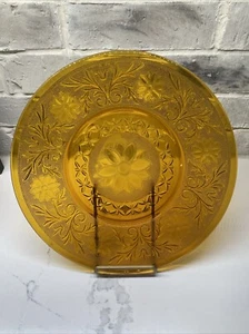 Vintage Anchor Hocking Sandwich Desert Amber Glass Platter Serving Plate 12" - Picture 1 of 2