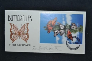 First Day Cover 1997 Butterflies Signed by Tim Pigot Smith . Certified 1 of 1 . - Picture 1 of 3