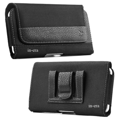 通用手机水平袋皮套皮带夹手提箱黑色 — 第 1/4 张图片