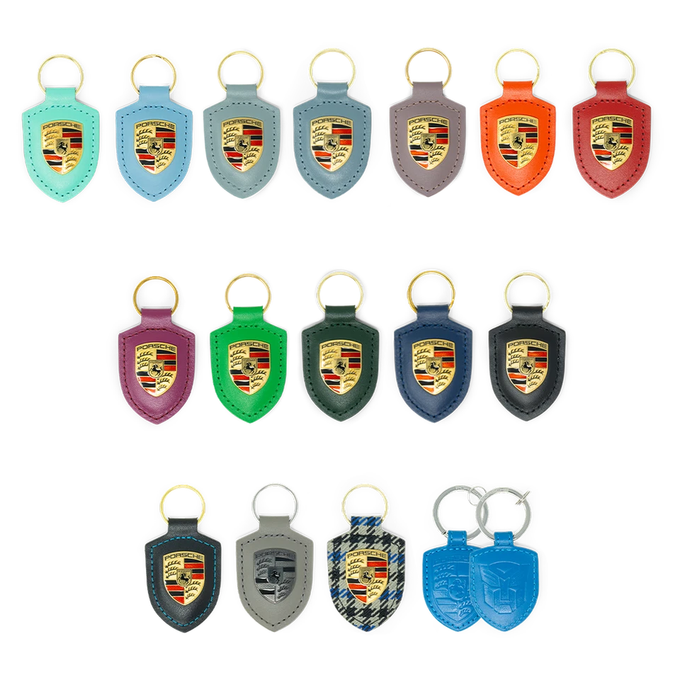 Original Porsche "Wappen - Schlüsselanhänger", #Echtleder, verschiedene Farben - Bild 1 von 1