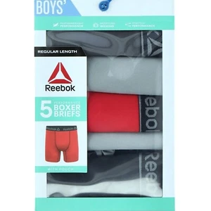 REEBOK Boy's S(6/7), M(8/10) -or- L(12/14) BOXER BRIEFS 5-Pair ~ New in Box - Picture 1 of 3