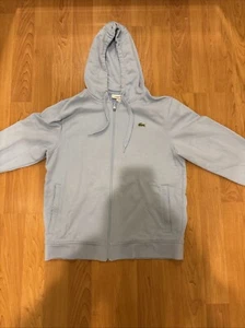 Felpa Lacoste uomo blu full zip cappuccio logo tasche - taglia XL vestibilità come M - Foto 1 di 4
