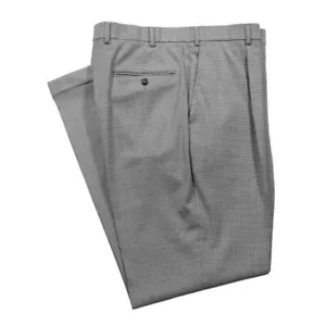 Hart Schaffner Marx Mens Dress Pants Black White Check Wool Cuffed Pleated 36x33 - Picture 1 of 8