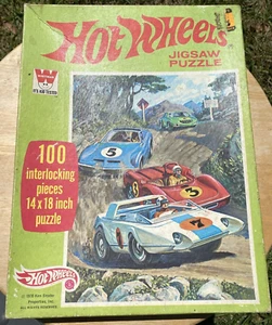 Rompecabezas vintage Whitman Mattel Hot Wheels 100 piezas 1970 falta 1 pieza - Imagen 1 de 9