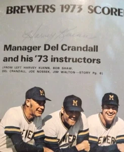 1973 Scorebook Harvey Kurnn Milwaukee Brewers Signed/Autographed MLB ⚾ - Picture 1 of 12