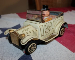 Vintage Alps Japan Tin Litho Battery Operated Old Time Antique Gooney Car WORKS! - Picture 1 of 5