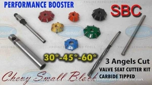 CHEVY 350 Small Block VALVE SEAT CUTTER KIT 3 ANGLE CUT CARBIDE TARRIF PAID - Picture 1 of 7