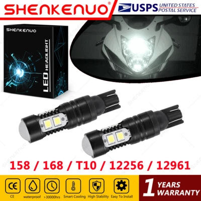 For BMW K1200S K1200R K1200RS K1200GT K1200LT LED Parking Light Bulbs 12961 T10 - Image 1 of 4