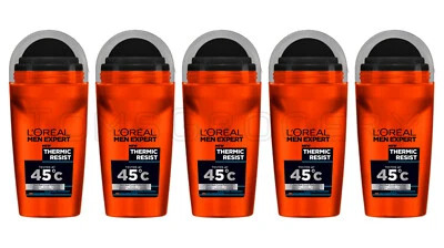 5 x L'OREAL Loreal Men Expert THERMIC RESIST up to 45 ºC XXL Roll On Deodorant - Image 1 of 3