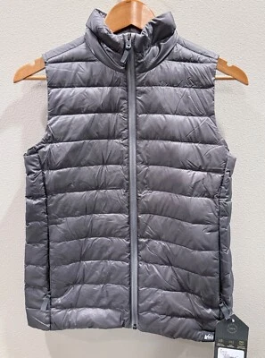 REI Youth 大号 14-16 灰色 Puffer 背心全新带标签 — 第 1/3 张图片