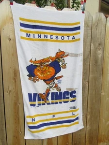 Vintage 1988 Team NFL Minnesota Vikings Jack Davis Beach Towel - Picture 1 of 7