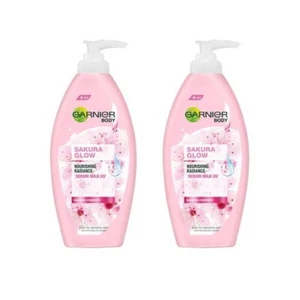 400ml 2er Pack Bodylotion Skin Garnier Sakura Glow Pinkish Radiance Serum White - Bild 1 von 6