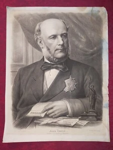 Lithographie 19. Jahrhundert: Porträt von Jules Grévy - Präsident der Republik 1879 - Bild 1 von 10