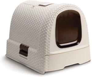 Litter Box, Plastic, White, 51 x 39 x 39 cm, OZENSEED - Picture 1 of 11