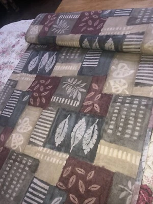 "Tapicería de cortinas de polialgodón con estampado de otoño multicolor de tela de 7 yardas 60"" w" Foto 1 de 4