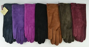 Guantes de gamuza Emily dents para mujer dama negros, marinos, rojos, coñac, moca, claret - Imagen 1 de 7