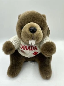 Castor 8"" Peluche Canadá Suéter Etiqueta Colgante Original - Imagen 1 de 9