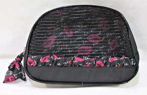 Lancome Paris Kosmetiktasche Netz vorne mit Rüschen Kosmetiktasche 8" x 5,5" x 2" - Bild 1 von 3
