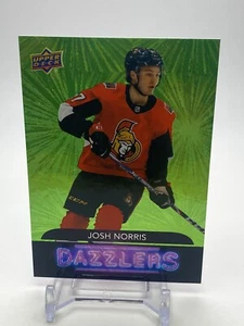 Josh Norris 2020-21 Upper Deck Dazzlers Green SENATORS Rookie FREE SHIPPING RC - Picture 1 of 6