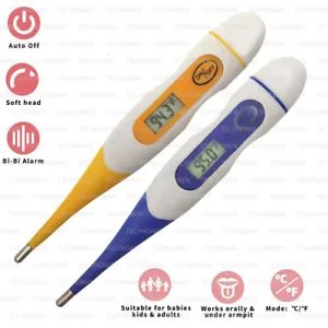 ADULT BABY ORAL FLEXIBLE SAFETY FEVER TEMPERATURE CHECK DIGITAL THERMOMETER  - Picture 1 of 4