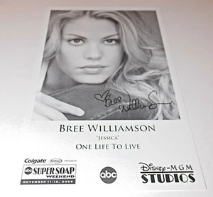 Foto ristampa autografo Bree Williamson 9x6 One Life Live 2006 ospedale generale - Foto 1 di 1