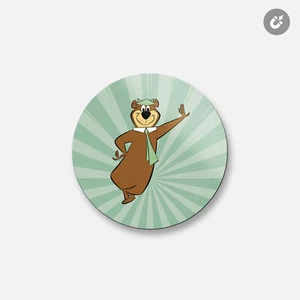 Yogi Bear Cartoon | 4'' X 4'' Round Decorative Magnet - Picture 1 of 2