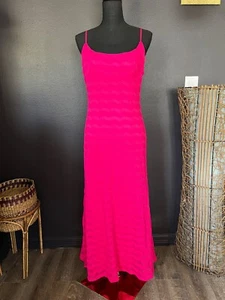 Maxi Vestido Bardot Para Mujer 10 Rosa Crochet Cami Correa Coqueta Resort Playa - Imagen 1 de 17