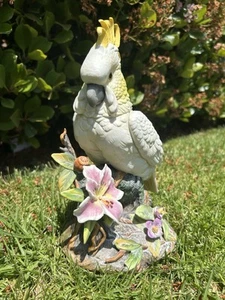 Figurina pappagallo cacatua giallo alto 10" Andrea by Sadek made in Japan - Foto 1 di 15