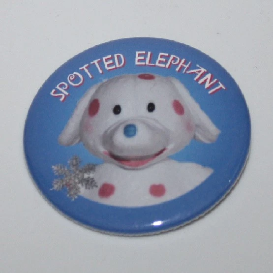 * Island Misfit Toys ELEFANTE MANCHADO Pinback Navidad Vacaciones Pin Botón Insignia Foto 1 de 2