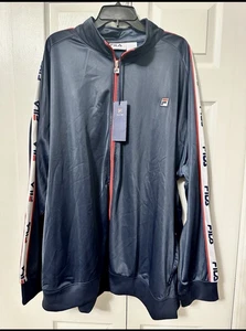 Fila Mens Retro Outerwear Jacket Blue Spell Out Sleeves size 6XL BNWT - Picture 1 of 5