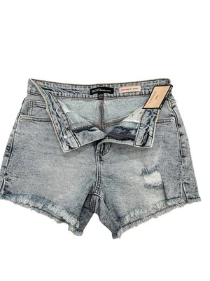 Pantalones cortos de algodón de tiro alto BCBG para mujer 5/27 azul denim entrepierna de 4” nuevos con etiquetas Foto 1 de 3