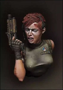 1/10 BUST Resin Cyberpunk Model Kit Beautiful Girl Woman Soldier Unpainted - Picture 1 of 1