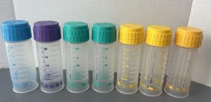 Vtg PLAYTEX Nurser Drop-In Baby Bottles, Lot of 7 w/ Rings & Lids Colorful - Picture 1 of 15