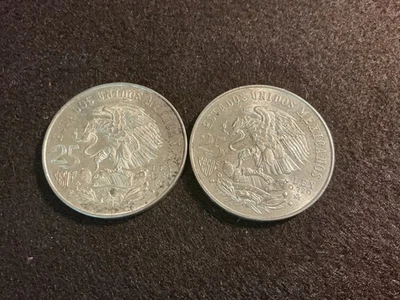 México Juegos Olímpicos de Verano 1968 plata conmemorativa 25 pesos 2 piezas. Foto 1 de 4