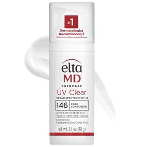 NEW EltaMD UV Clear Face Sunscreen SPF 46 Oil-Free Sunscreen with Zinc 2 Pack - Picture 1 of 9