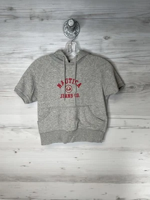 Sudadera con Capucha Nautica Jeans Co Para Mujer XS Gris Manga Corta Logo Raglán Bolsillo Canguro Foto 1 de 4