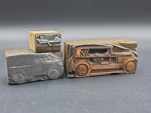 3x Holz Metall Messing Auto Schiff Druck Presse Stempel - Bild 1 von 7