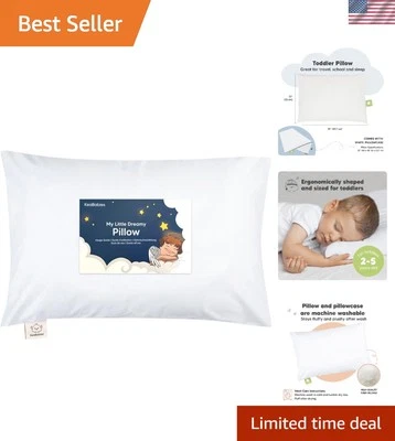 Almohada de felpa 13x18" para niños pequeños - Algodón orgánico, lavable a máquina y de apoyo Foto 1 de 4