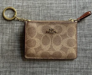Coach Ausweis Schlüsselanhänger Geldbörse, hellbraun/rostfarben - Bild 1 von 2