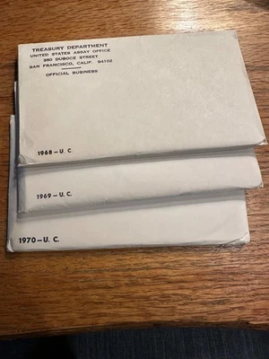 1968, 1969 and 1970 us mint uncirculated coin set - Image 1 of 4