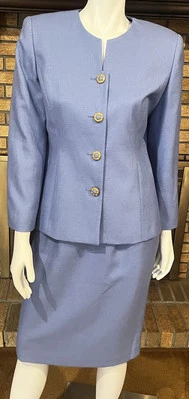 Traje Falda 2 Piezas Piedra Ámbar Azul Claro Talla 10 Pequeño Foto 1 de 4