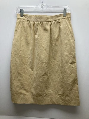 De Colección Vera Maxwell Imitación Gamuza Cremallera Trasera Falda Lápiz Bolsillos Mujer’s 8 Por Medida Foto 1 de 4