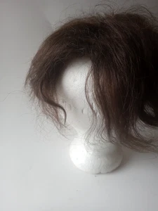 1960s Le Beau Monde Nu-Look 100% Human Hair Brunette Wig Crown Hairpiece AS IS - Picture 1 of 11